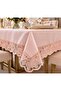 Esra Lux Lace Linen Fabric Powder Tablecloth 160X230 cm 1120 - 4