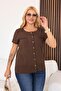 Plus Size Linen Shirt with Pockets - 2