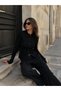 Women's Black Ribbed Knitwear Cardigan Buttoned Slim Fit Long Sleeve Jacket - 7