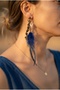 Handmade Feather Detailed Single Earring - 2