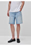 Men's Light Blue Cotton Blend 5-Pocket Regular Fit Bermuda Shorts