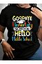 تي شيرت بطباعة جرافيكية باللون الأسود بعبارة "Goodbye Elementary Hello Middle Last Day Back To School" - 2