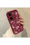 Tecno Camon 20 Compatible Case Camera Protective Flower Pattern Maroon Lover Couple Silicone Phone Case - 2