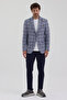 Erode Men's Blue-Brown Polyviscon Fabric Slim Fit Mono Collar Sports Blazer Jacket - 4