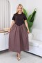 Polka Dot Detailed Poplin Fabric Dress - 7