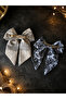 Set of 2 Large Bowknot Automatic Hair Clips for Women and Children, Patterned Solid Color Hair Clips - 2