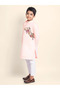 Boys Pink Cotton Kurta with Printed Design - 3