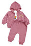 Baby Girl White Plum Tulip Rainbow Patterned Cardigan 3-Piece Set - 2
