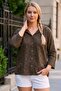 Brown Hooded 3/4 Sleeve Buttoned Side Tie Embroidered Cotton Woven Jacket 60 60 - 4