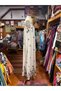 Ecru Color Daisy Flower Embroidered Strappy Long Bohemian Dress - 8