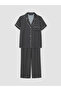 Lcw Dream Black Shirt Collar Polka Dot Women's Pajama Set - 5