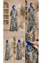 Authentic Pattern Long-Sleeved Buttoned Plus Size Viscose Dress - 2