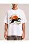 Running Greyhound – White Oversize Printed Design T-Shirt - 2