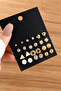 Multiple Women's Earring Set with Stones, Pearls, and Minimalist Designs - 5
