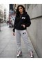 Hooded Tracksuit 2-Piece Combination Winter Patterned with Writing Ny Printed Women's / Men's Unisex Model
