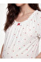 Lcw Dream Ecru Crew Neck Cherry Patterned Maternity Nightgown - 2
