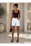 Women's Midi Length High Waist Denim Shorts - 3