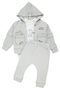 Unisex Ecru Water Green Squirrel Embroidered Cardigan 3-Piece Set - 2