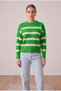Crew Neck Striped Women's Sweater