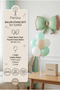 Retro Green Bow Balloon Stand Set |   Transparent 7-Piece Stand + Retro Green Bow Foil Balloon 91×60 cm + 7 Latex Balloons - 2