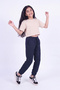 Girl's 3-Thread Plain Lace-Up Double Pocket Sweatpants - 2