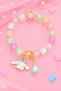 Cute Rabbit Cinnamoroll Pastel Colored Beaded Figured Bracelet Gold Detailed Dangle Charm Bracelet