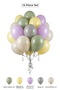 Flower Themed Balloon Set Mold Green Macaron Lilac 16 Pieces Girls Birthday Party Decoration