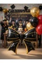 Graduation Bow Foil Balloon Black Gold 92X58 cm Party Decoration Celebration Balloon - 4