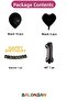 Happy Birthday Black Gold Balloon Set -1- - 2