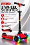 3-Wheel Twist Kids Scooter with Led Lights – Foldable, Adjustable Handlebars (78-83-88 cm), Strong Rear Brake, Stable Ride