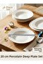 Elegant Wavy Edge Detailed Deep Dinner Plate - Set of 6