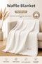 Waffle Baby Blanket 70Cmx120Cm with Tassels 100% Cotton Breathable Soft Multi-Purpose Blanket Mammy - 4