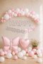 Butterfly Birthday Balloon Decoration Set Pink White Happy Birthday Banner Foil Balloon