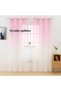 Pink Powder Color Colorful Rustic Eyelet Tulle Curtain Gradient Color Transitioning Tulle Curtain