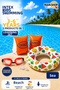 Intex 3-Piece Children's Sea Pool Set - Cute Patterned Swimming Ring, Armbands, and Swimming Goggles 3-6 Years Old M-59230-3Set