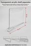 6 Pieces Multi-Purpose Transparent Acrylic Cabinet Shelf Separator |   Bag Rack Organizer Set 20X30 cm - 6