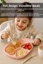 Pineapple Figured Feeding Set - 3 Compartment Food Bowl, Baby Food Container with Spoon and Fork, Pink - 4