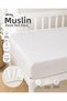 100% Cotton Muslin Elastic Baby Bed Sheet 70X120 Cm, Air-Permeable Muslin Baby Bed Sheet - White / Ecru / Pink