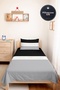 Modern Gray Geometric Young Room Single Pique Set-Black and White 160X220 cm Quilted Bedspread