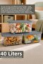2-Piece Organizer with Lockable Lid - Baby Room Storage Box Children's Toy Organizer 40Lt Gray - 2