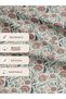 100% Cotton Satin Fabric 100X155 cm Powder Blue Floral Patterned Decorative Patchwork Fabric - 6