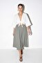 Khaki Pocketed Cotton Long Skirt Tdrss26Et00042 - 3