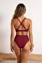 Bordo Hipster Yüksek Bel Klora&Suya Dayanıklı Uzun Ömürlü LYCRA®XTRA LIFE Bikini Altı TBESS26BA00019 - 5