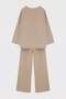 Mink V-Neck Single Button Top with Pockets and Elastic Waist Pocketed Trousers Two-Piece Set Tdrss26Au00061 - 2