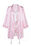 Çok Renkli Saten Dantel Detaylı 4'lü Çeyiz Set Dokuma Pijama Takımı- Külot-Sabahlık THMSS26PT00036 - 6