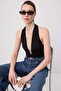Black Accessory Detailed Deep-Cut Party Blouse Tprss26Bz00084 - 2