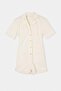 White Denim Shirt Collared Shorts Jumpsuit Tdrss26Tu00001 - 4