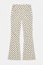 Beyaz Az Esnek Puantiyeli Yüksek Bel Flare Jeans TWOAW27JE00060 - 6