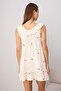 Ecru Heart Ruffle Viscose Woven Nightgown Thmss26Gc00023 - 4