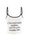 Ecru Slogan Printed Fitted Pool Collar Thin Strap Sleeveless Cotton Ribbed Knitted Tank Top Twoss26Al00149 - 6